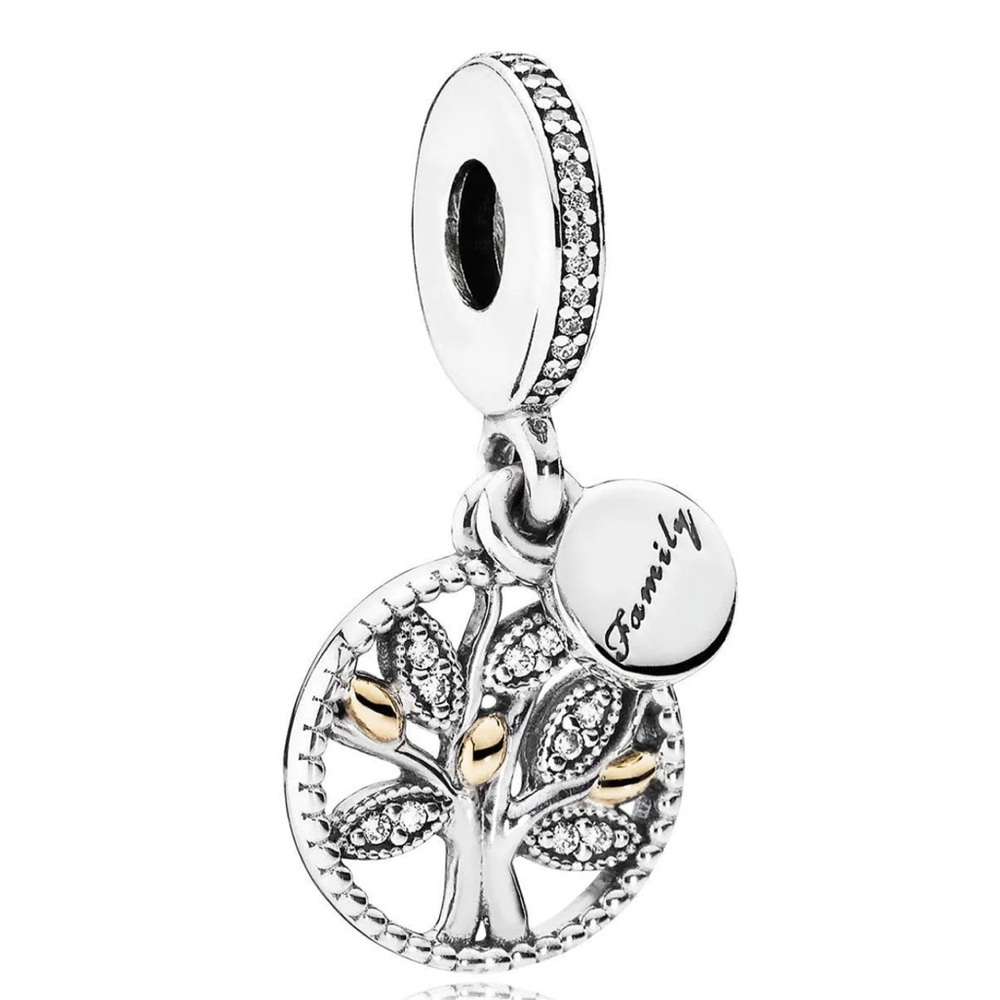 Pandora 14k Gold and Sterling Silver Family Tree Charm
